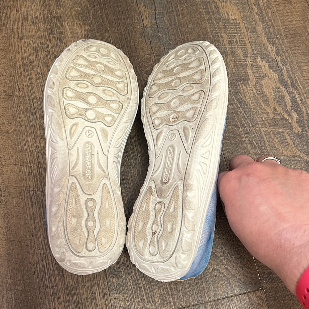 Skechers Knit Scalloped Slip-On Shoes Reggae Fest Umpire Blue‎ Size 8.5 Cloud - Picture 6 of 8